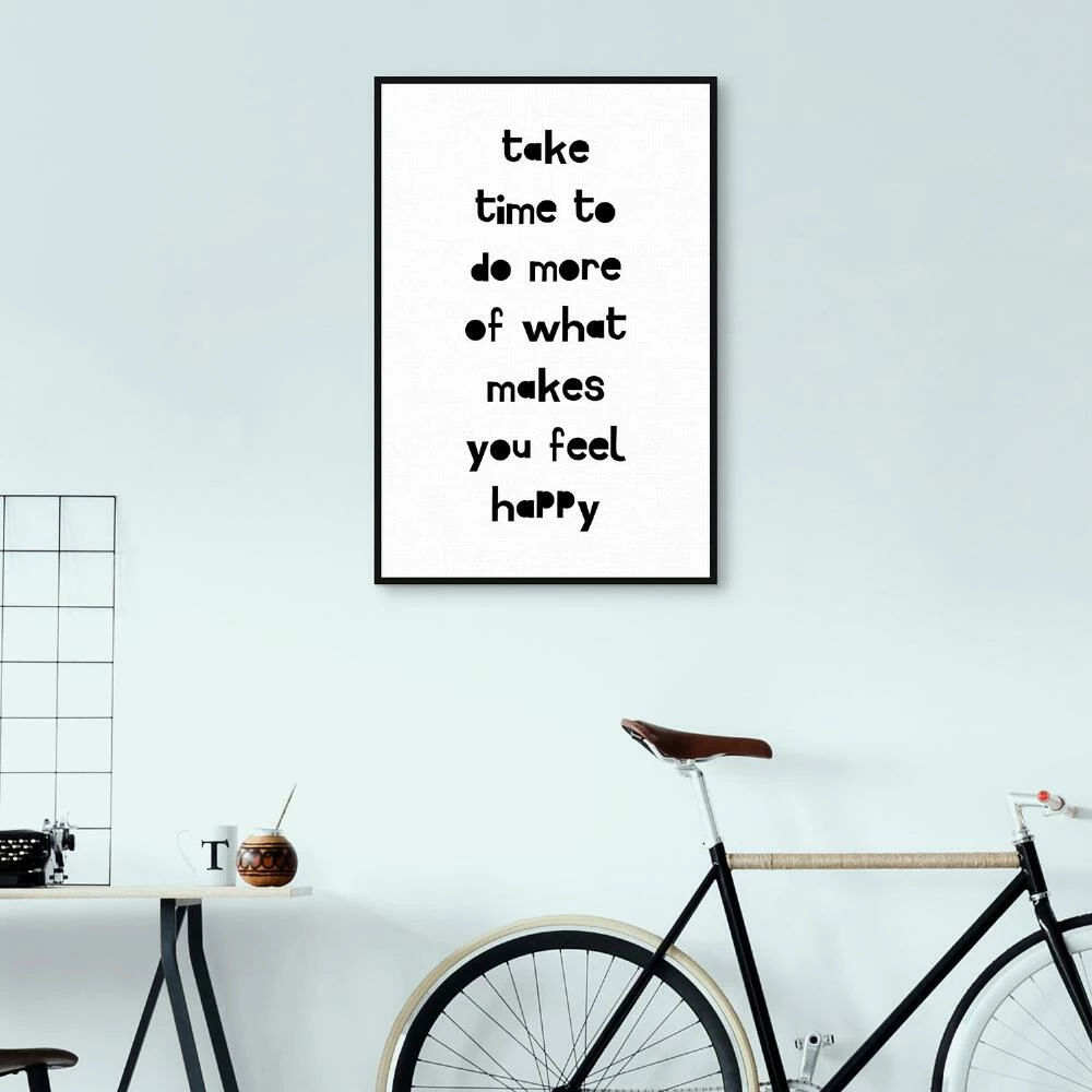 World Market Feel Happy By Clara Wells Framed Canvas Wall Art - Image 4