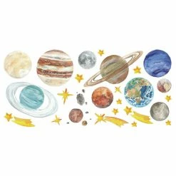 World Market Watercolor Planet Peel and Stick Wall Decals 26 Piece