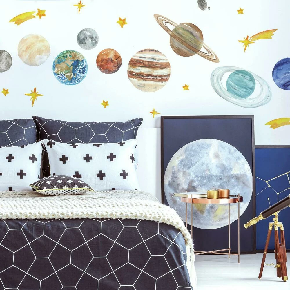 World Market Watercolor Planet Peel and Stick Wall Decals 26 Piece - Image 2