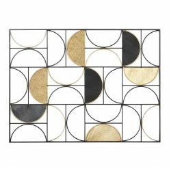 World Market Gold and Black Metal Semi Circle Wall Decor