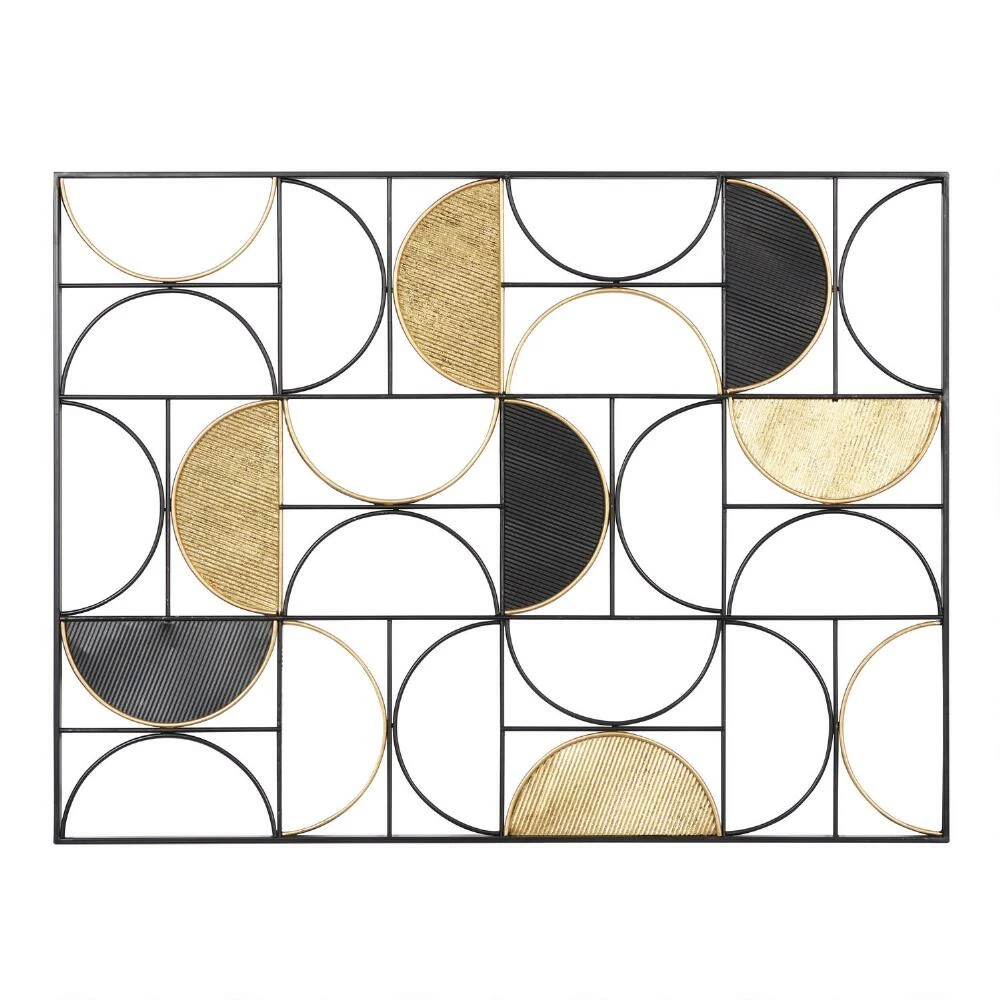 World Market Gold and Black Metal Semi Circle Wall Decor