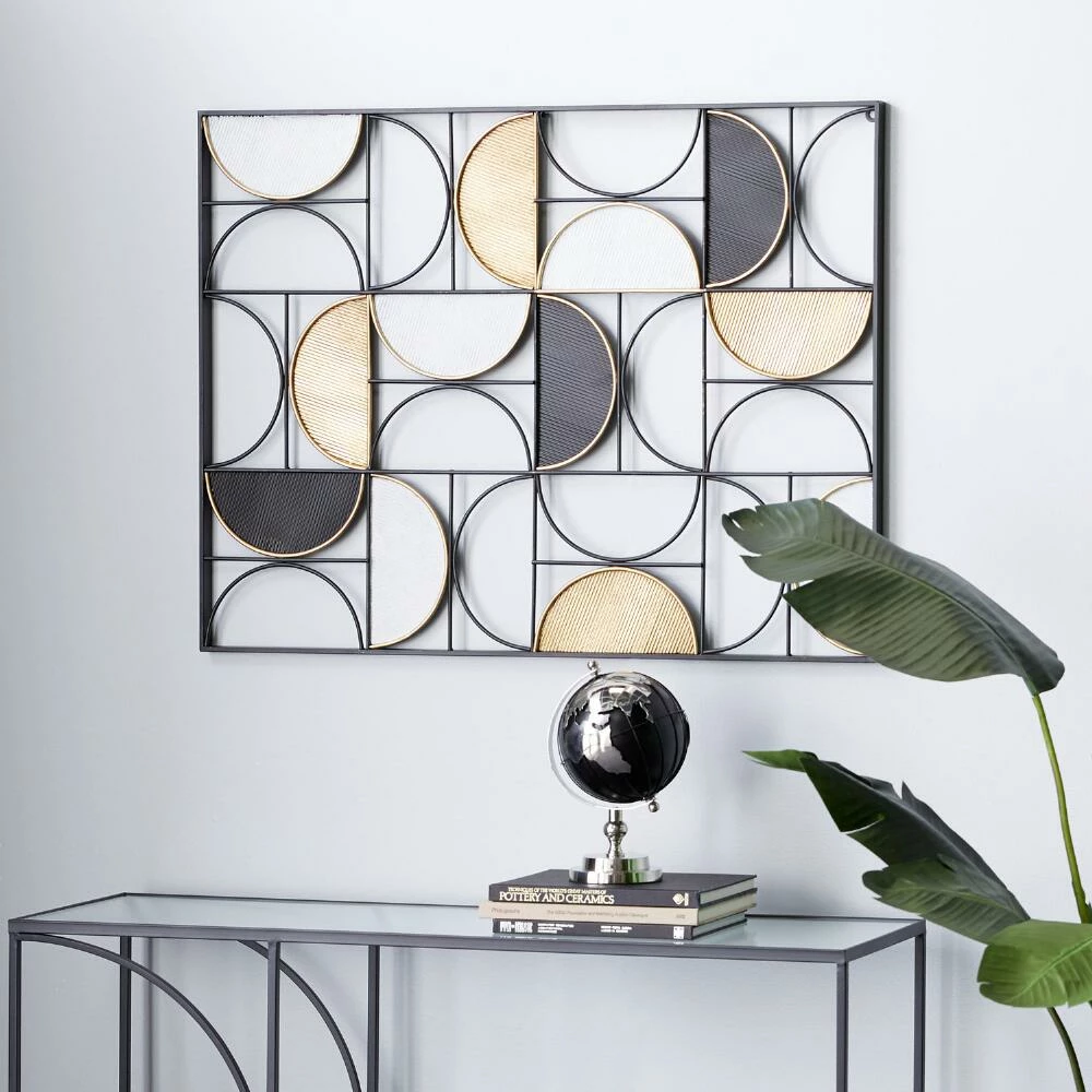 World Market Gold and Black Metal Semi Circle Wall Decor - Image 2