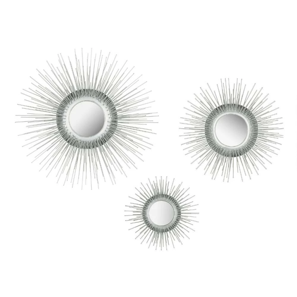 World Market Silver Sunburst Mirrors Set of 3