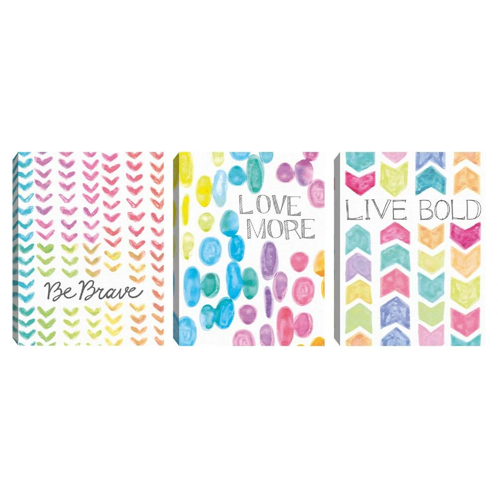 World Market Vibrant Live Bold By Lottie Fontaine Canvas Wall Art 3 Piece