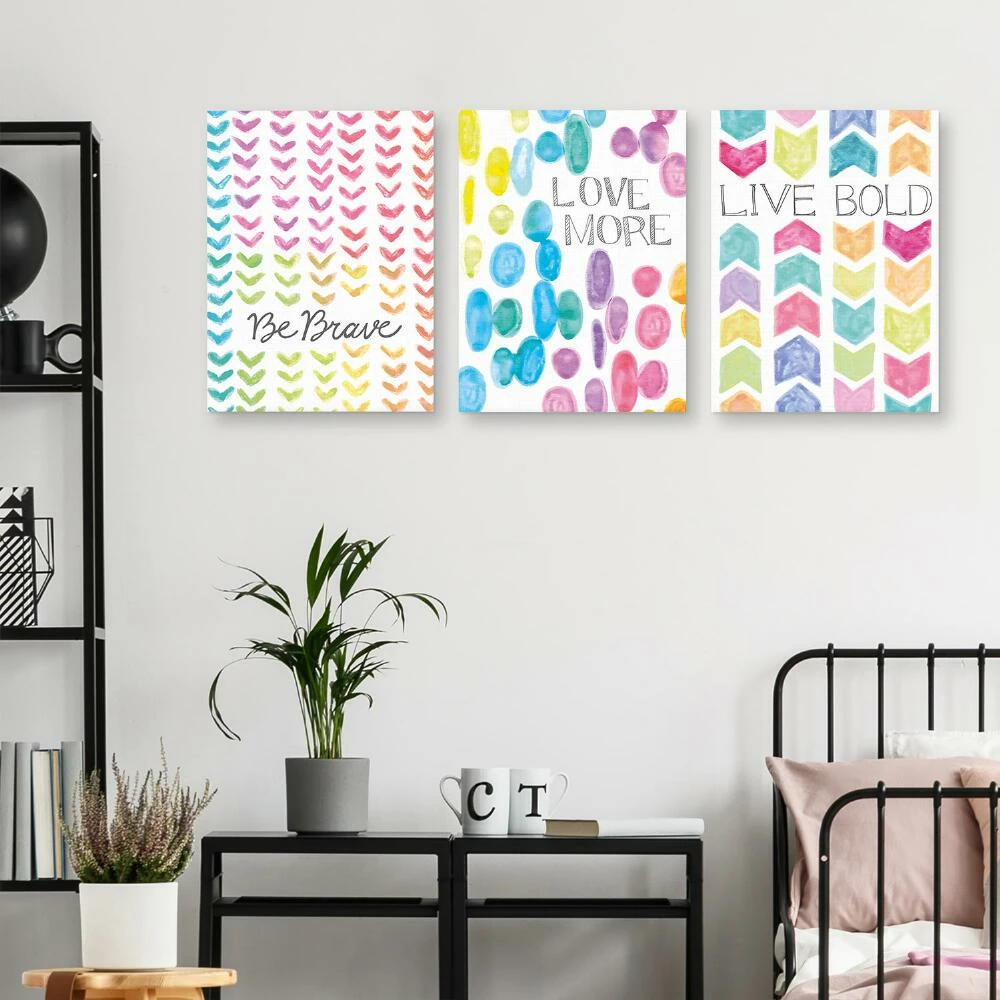 World Market Vibrant Live Bold By Lottie Fontaine Canvas Wall Art 3 Piece - Image 2