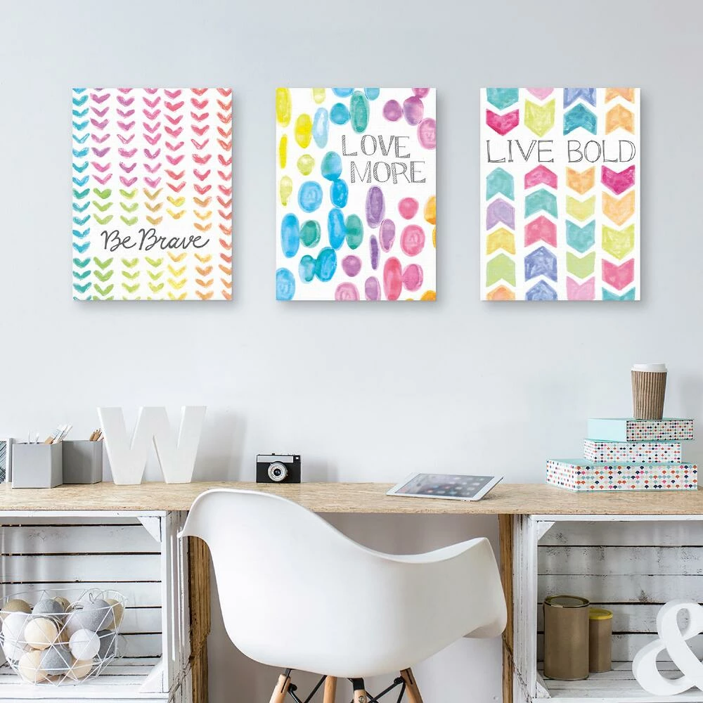 World Market Vibrant Live Bold By Lottie Fontaine Canvas Wall Art 3 Piece - Image 4