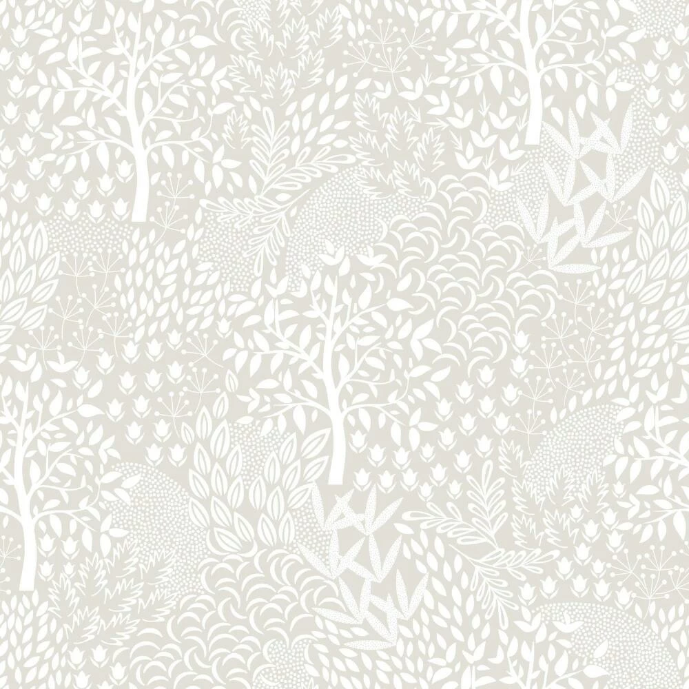 World Market White Woodland Fantasy Folk Peel And Stick Wallpaper