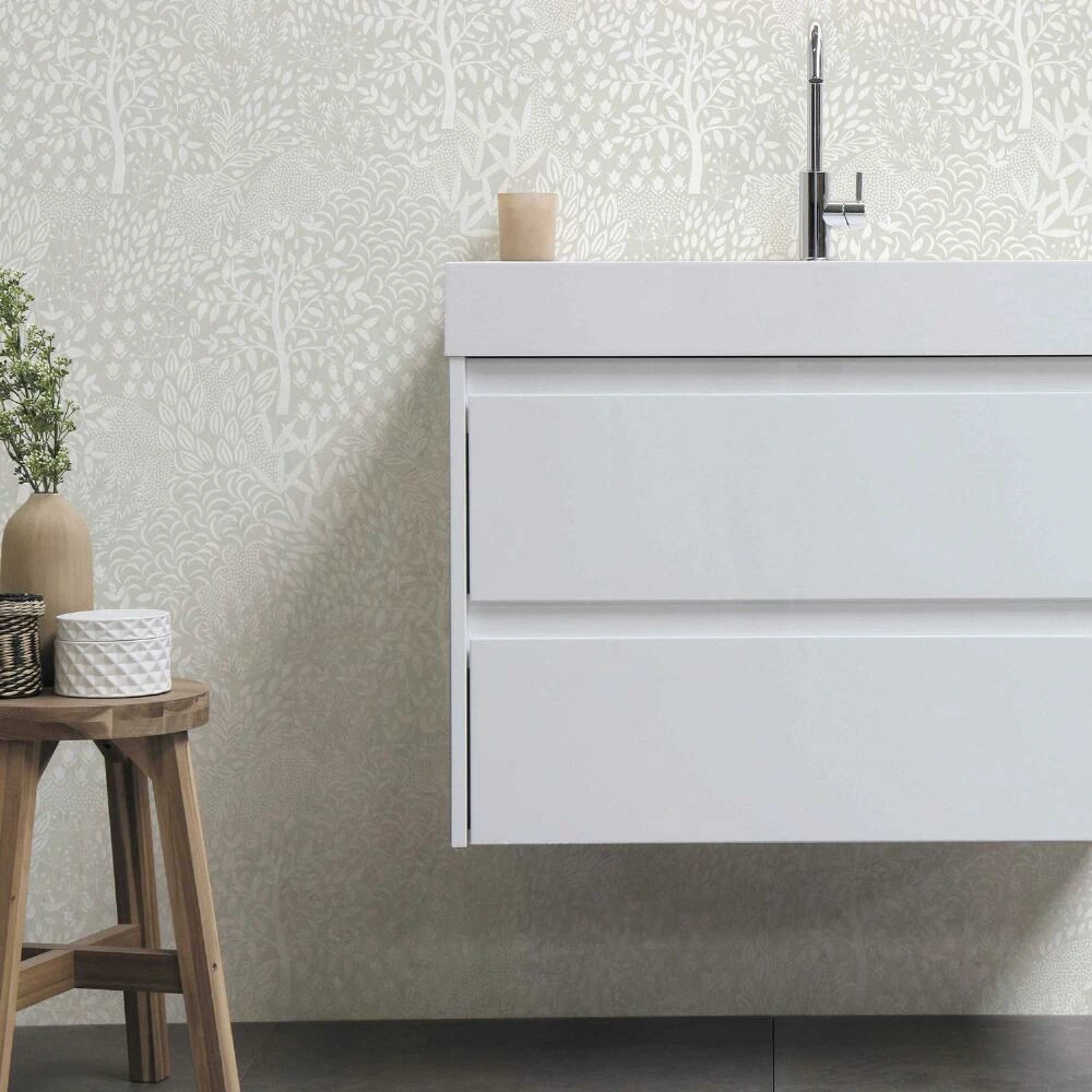 World Market White Woodland Fantasy Folk Peel And Stick Wallpaper - Image 2