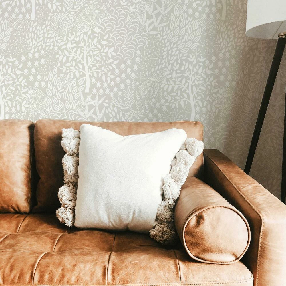 World Market White Woodland Fantasy Folk Peel And Stick Wallpaper - Image 4