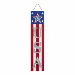World Market Pier Place Red, White And Blue USA Vertical Wall Hanging