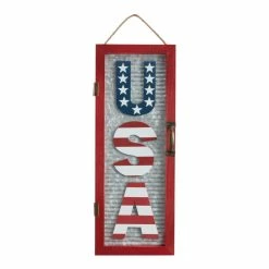World Market Pier Place Red, White And Blue Metal USA Wall Hanging