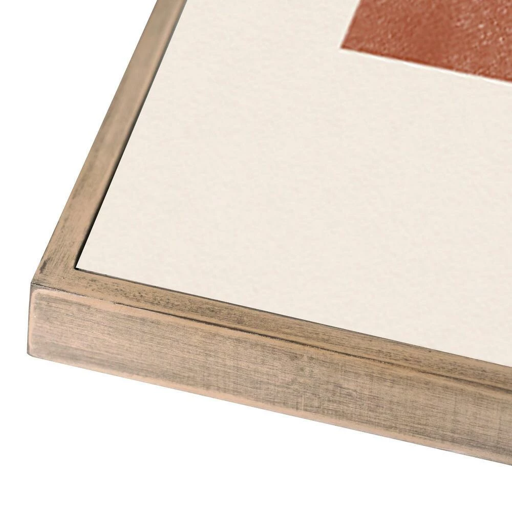 World Market Orange, Ivory And Black Abstract Geo Framed Wall Art 3 Piece - Image 3