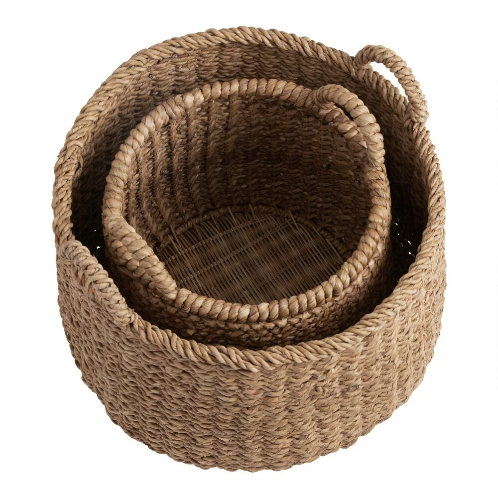 World Market Noelle II Natural Hyacinth Tote Basket - Image 2