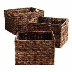 World Market Madras Dark Brown Abaca Utility Basket