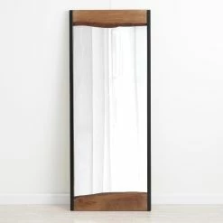 World Market Walnut Brown Live Edge Leaning Full Length Mirror