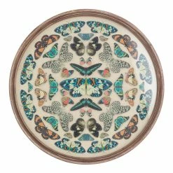 World Market Round Vintage Butterfly Kaleidoscope Framed Wall Art