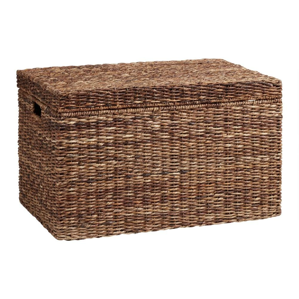 World Market Madras Dark Brown Abaca Storage Trunk