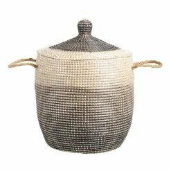 World Market Amelia Ombre Seagrass Tote Basket With Lid
