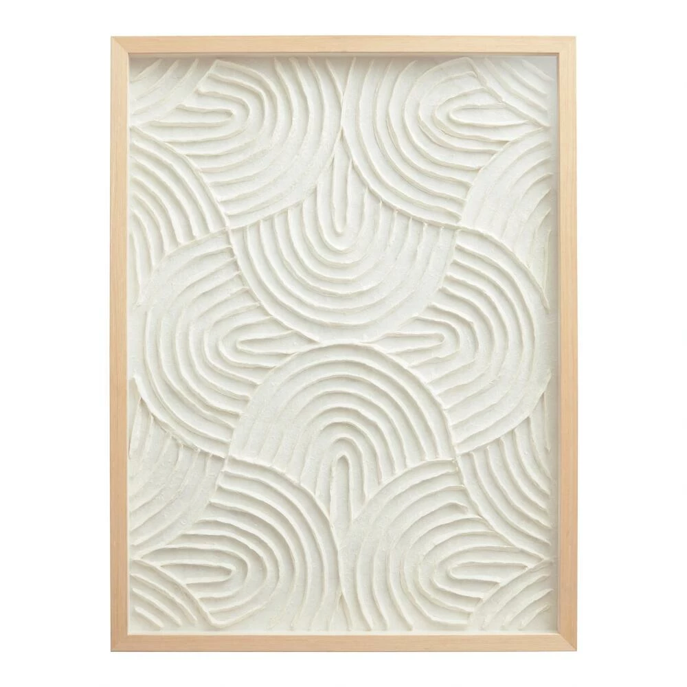 World Market White Rice Paper Arches Shadow Box Wall Art