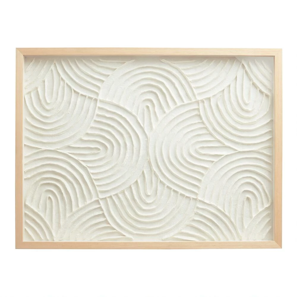 World Market White Rice Paper Arches Shadow Box Wall Art - Image 3