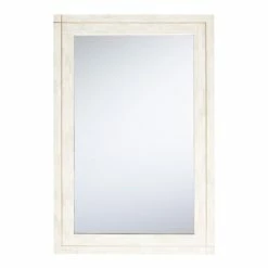 World Market White Bone Mosaic and Brass Inlay Wall Mirror