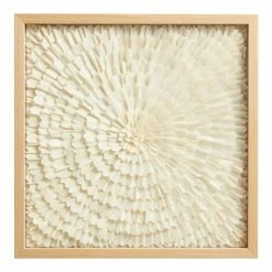 World Market White Sola Paper Floral Shadow Box Wall Art