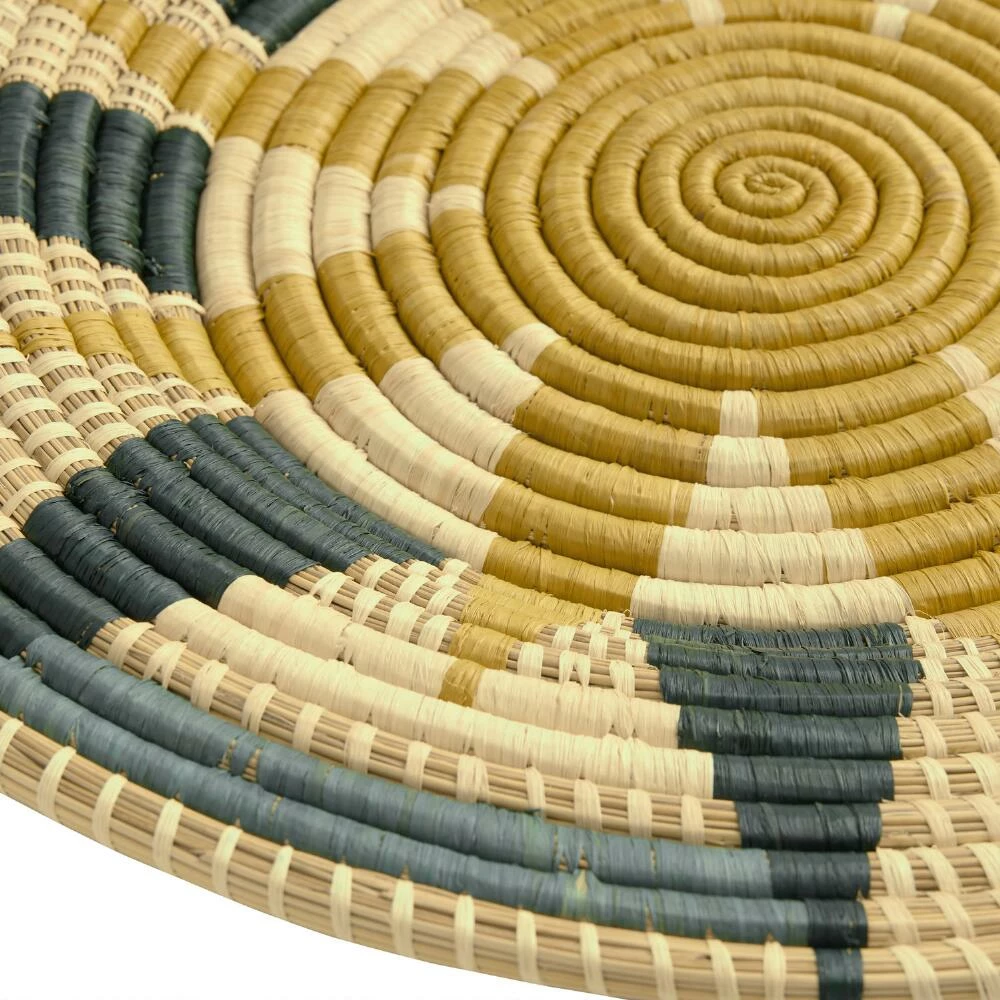 World Market All Across Africa Green Sun Raffia Woven Disc Wall Decor - Image 3