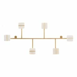 World Market White Marble And Gold Metal Asymmetrical Wall Rack