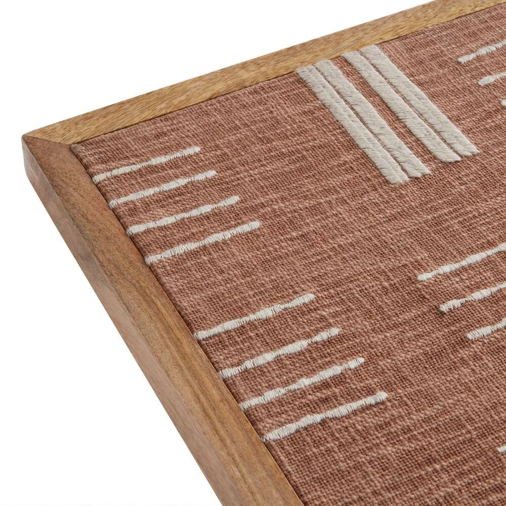 World Market Rust And Ivory Line Woven Textile Framed Wall Decor - Image 4