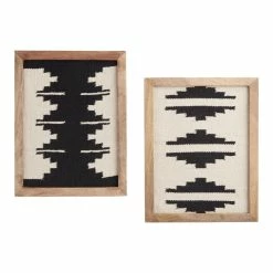 World Market Black And White Southwest Textiles Framed Wall Decor 2 Piece