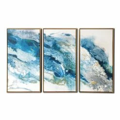 World Market Abstract Regalite Triptych Framed Canvas Wall Art 3 Piece