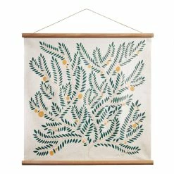 World Market Abstract Tree of Life Linen Scroll Wall Hanging