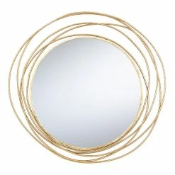 World Market Round Gold Wire Abstract Circles Mirror
