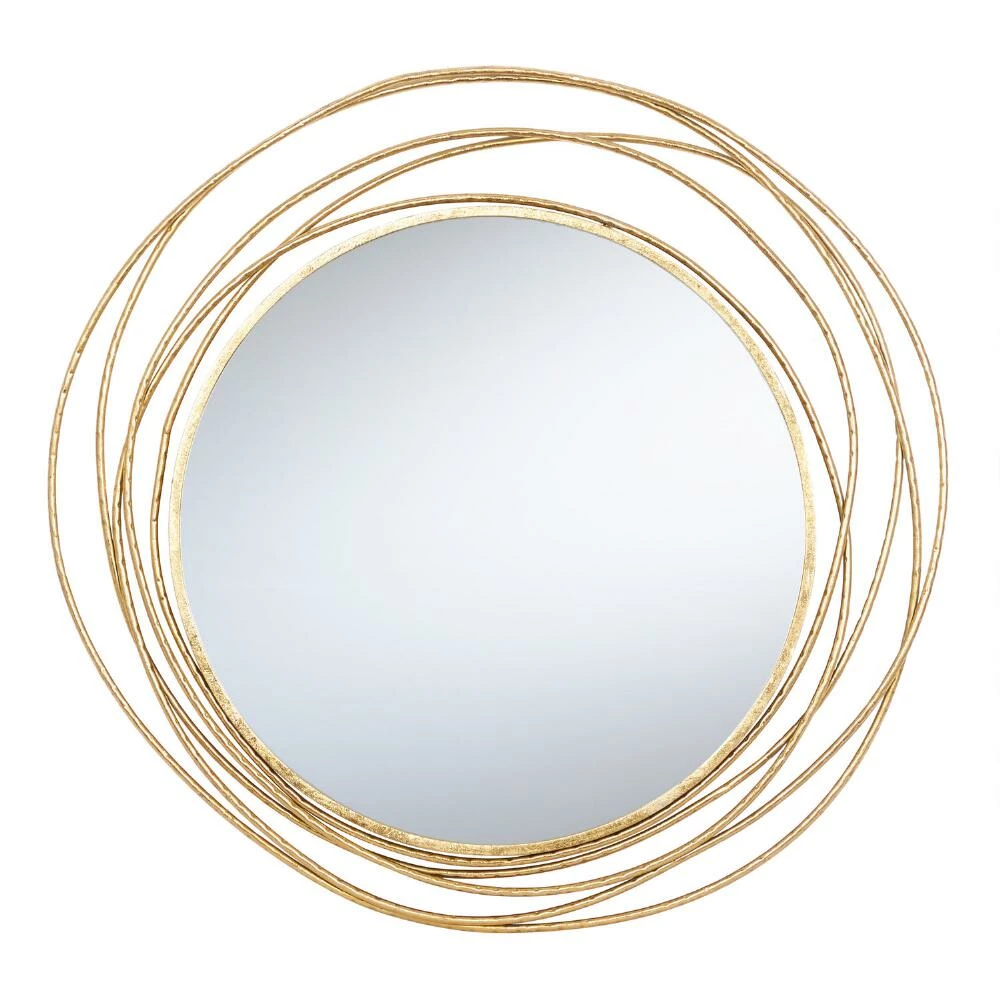 World Market Round Gold Wire Abstract Circles Mirror