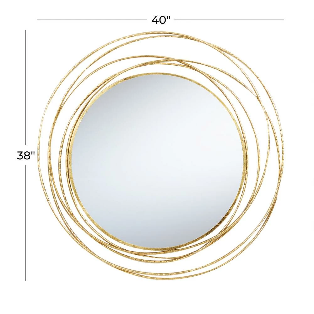 World Market Round Gold Wire Abstract Circles Mirror - Image 4