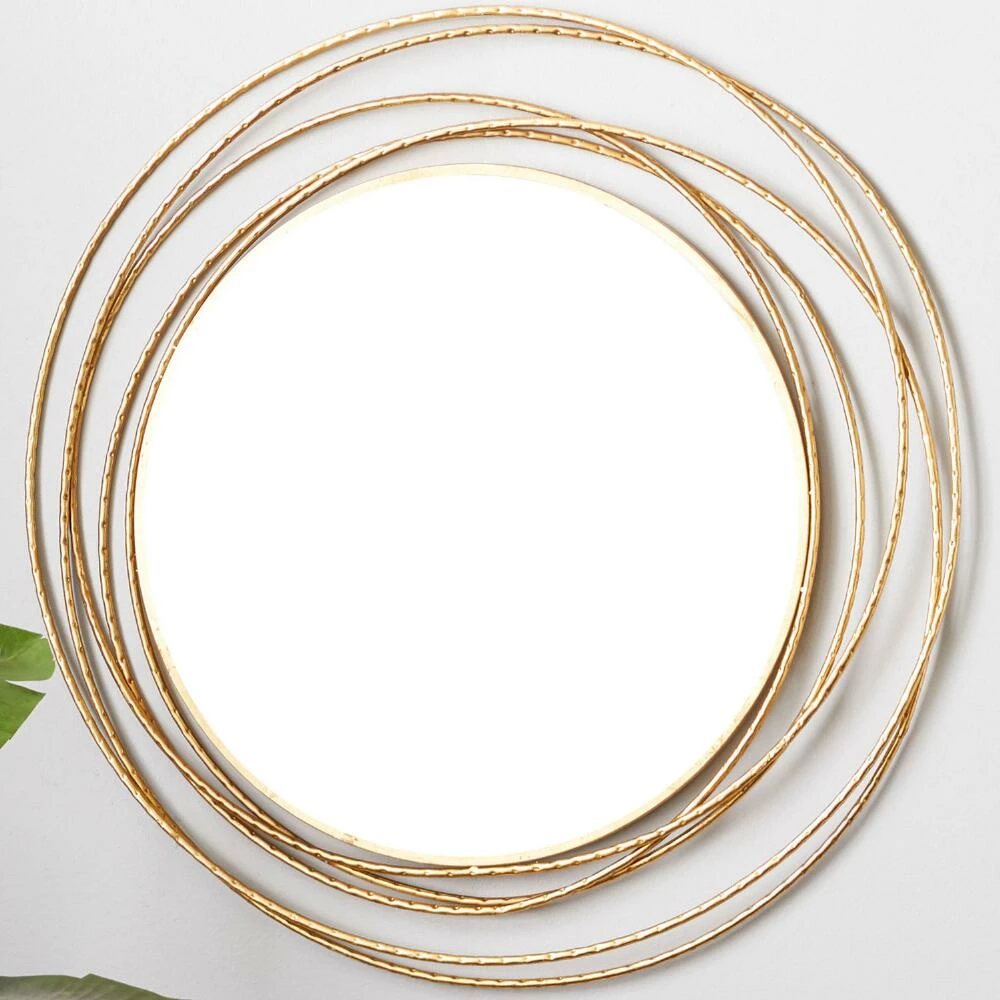 World Market Round Gold Wire Abstract Circles Mirror - Image 7