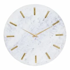 World Market White Marble Contemporary Wall Clock