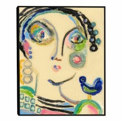 World Market Bluebird on My Shoulder by Wyanne Framed Canvas Wall Art