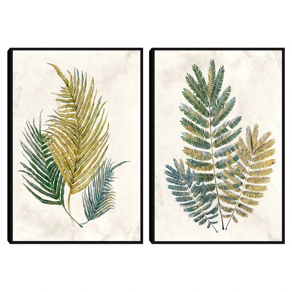 World Market Opulent Ferns Framed Canvas Wall Art 2 Piece