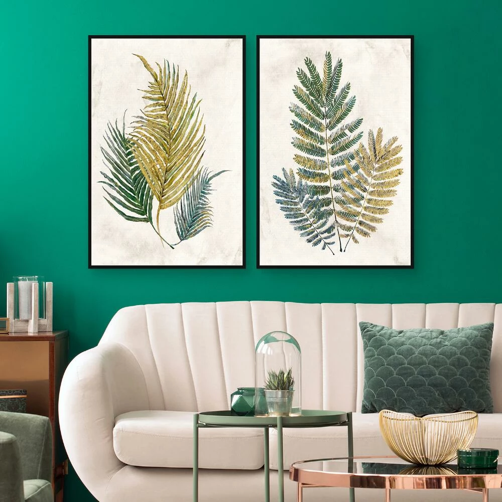 World Market Opulent Ferns Framed Canvas Wall Art 2 Piece - Image 2