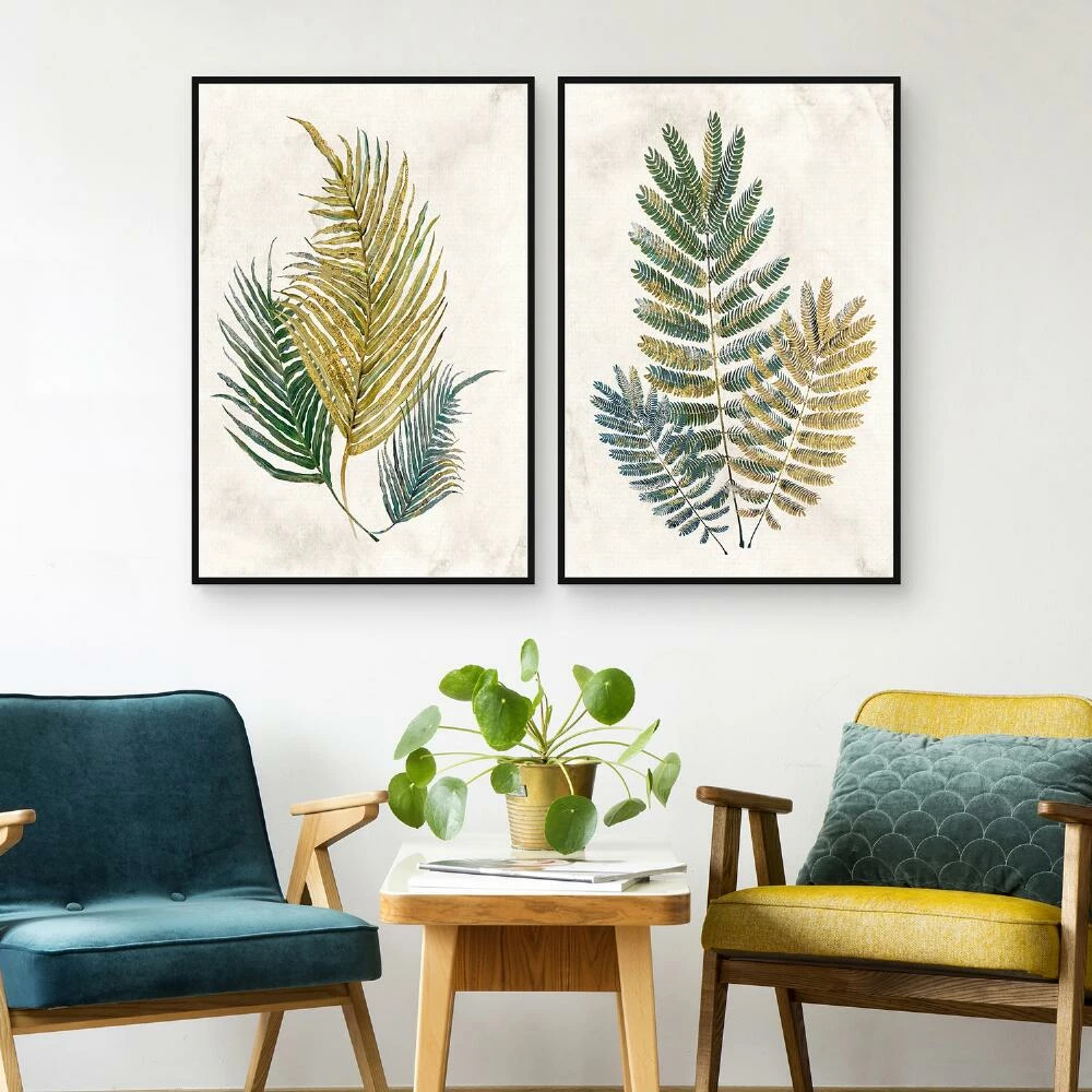 World Market Opulent Ferns Framed Canvas Wall Art 2 Piece - Image 3