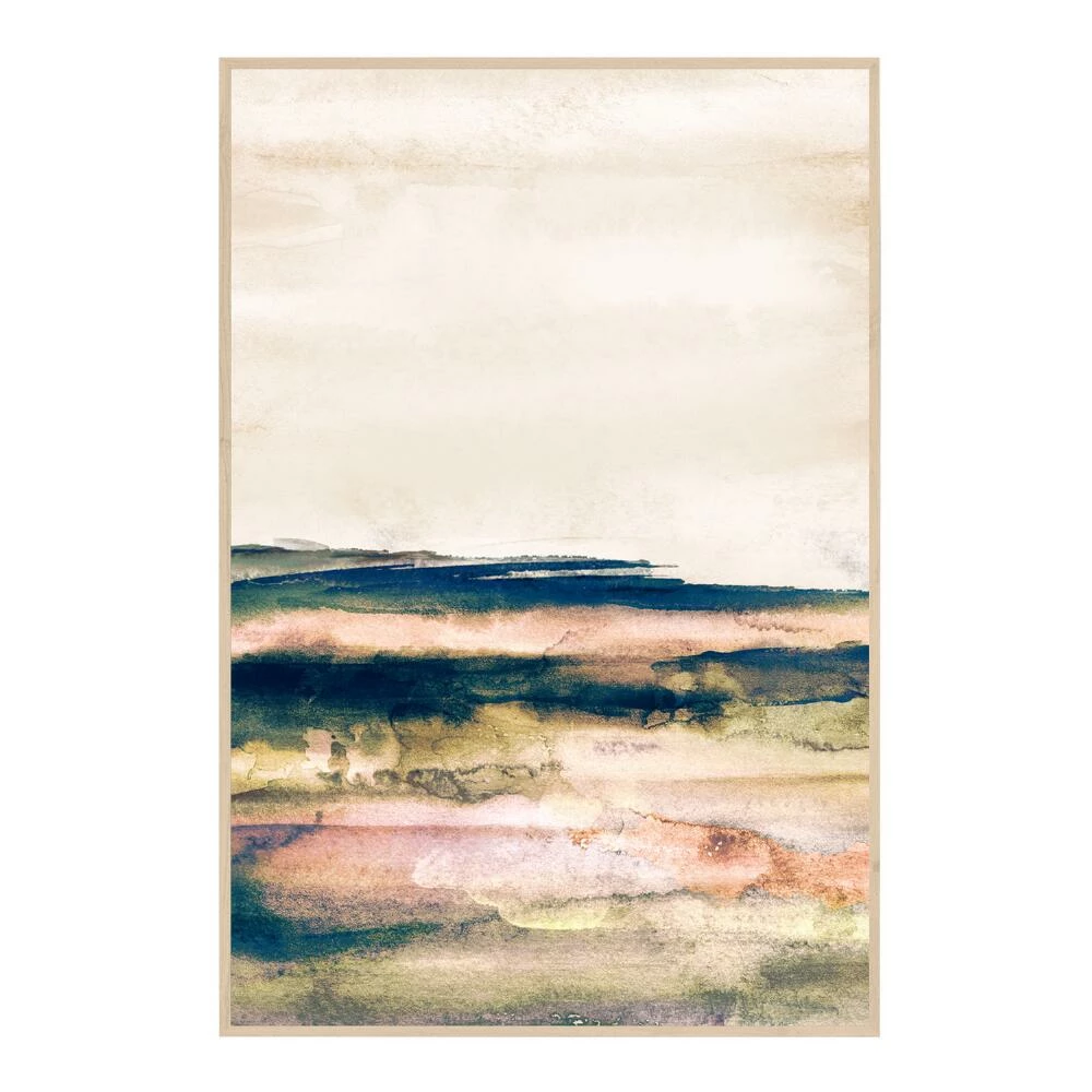 World Market Terra Strata II Abstract Watercolor Framed Canvas Wall Art