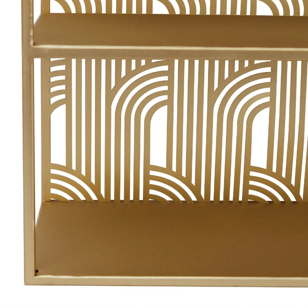 World Market Arched Gold Art Deco 3 Tier Wall Shelf - Image 5