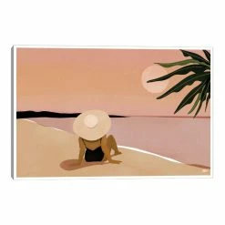 World Market Beach by Bria Nicole Framed Canvas Wall Art