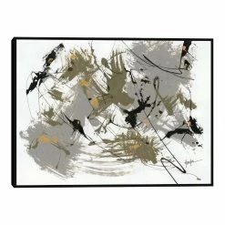 World Market Black & Gold 1 by Dan Houston Framed Canvas Wall Art