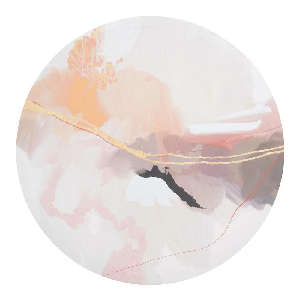 World Market Pink Dalarna By Dan Hobday Round Canvas Wall Art