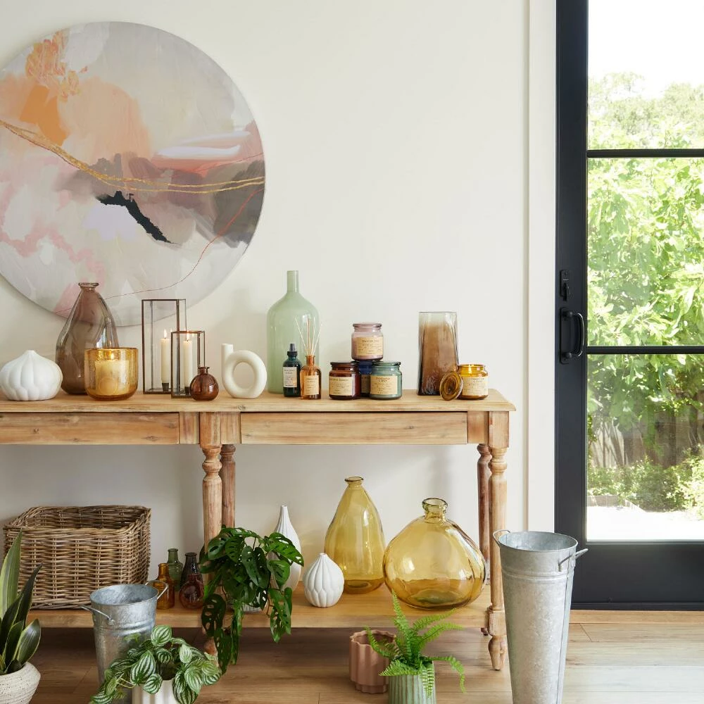 World Market Pink Dalarna By Dan Hobday Round Canvas Wall Art - Image 2