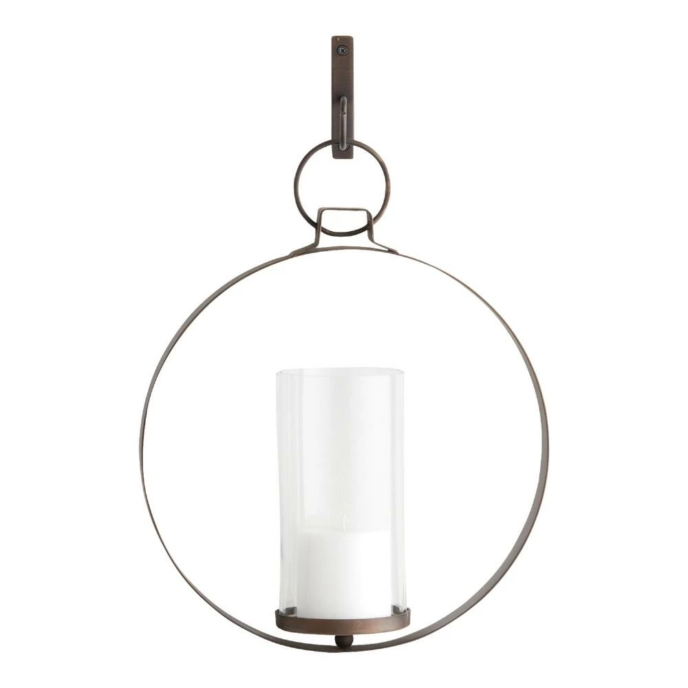 World Market Ethan Bronze Circle Pendant Sconce - Image 2