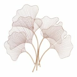 World Market Copper Metal Gingko Leaf Wall Decor