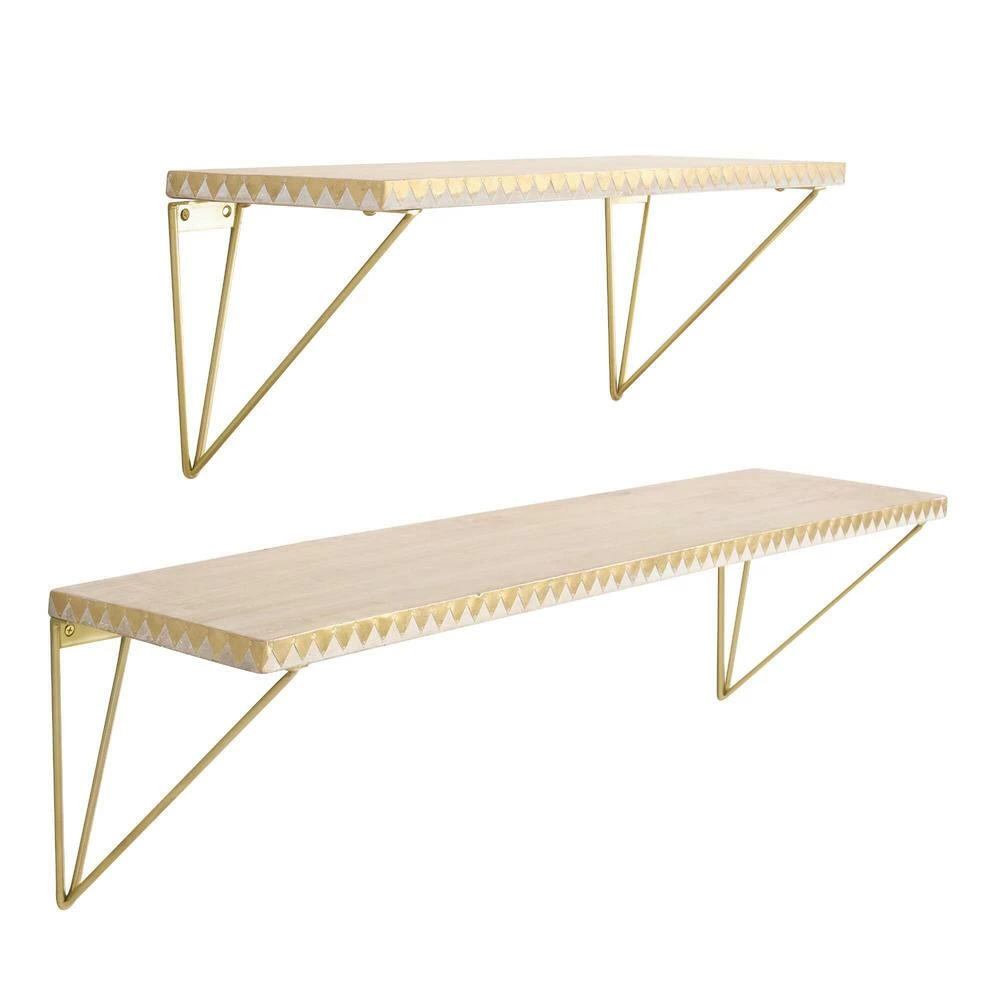 World Market Geometric Gold Wire Mix & Match Shelf Brackets 2 Pack - Image 3